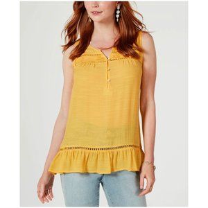 New STYLE & CO Island Getaway Yellow Top Size XL